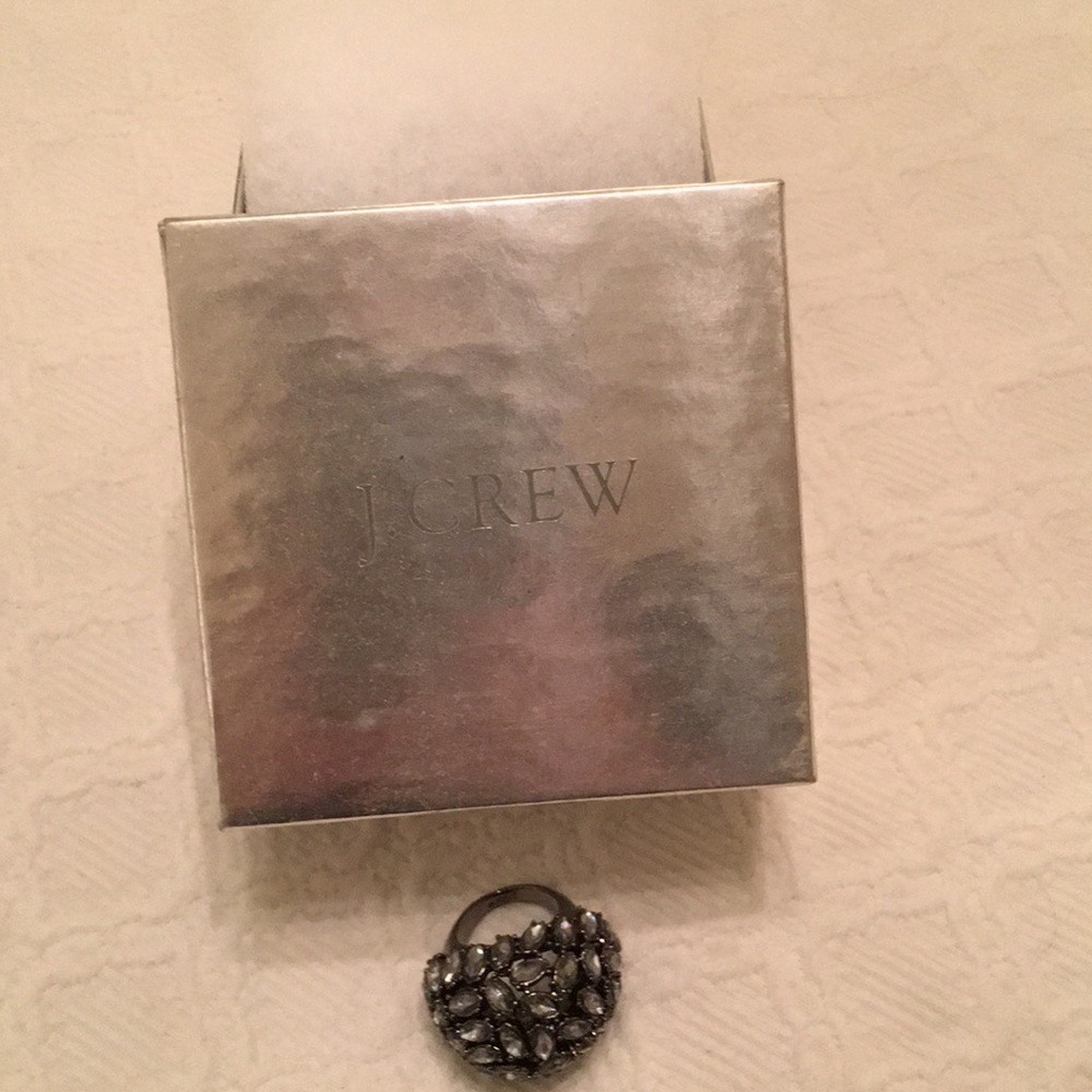 J. Crew gunmetal & gumetal rhinestone ring